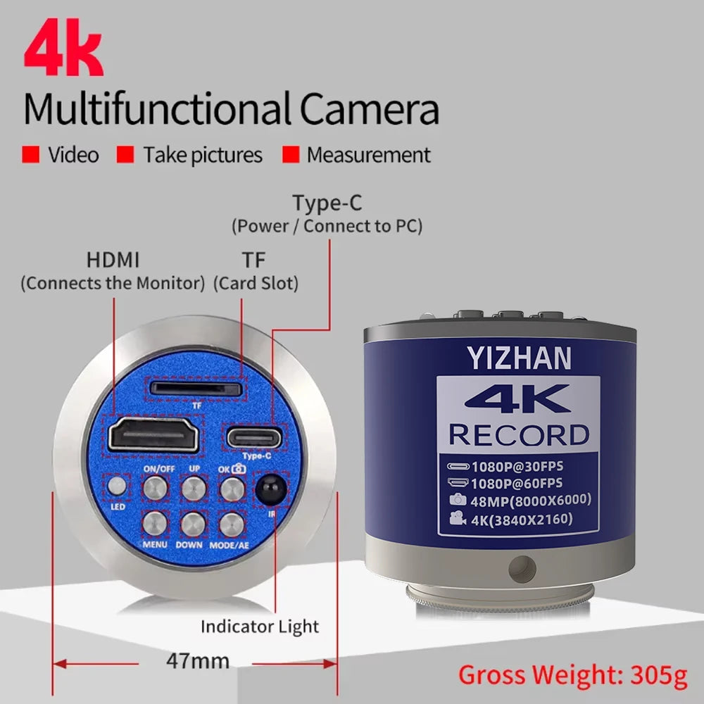 HD Digital Microscope For Soldering 60MP 48MP 13MP 4K HDMI USB