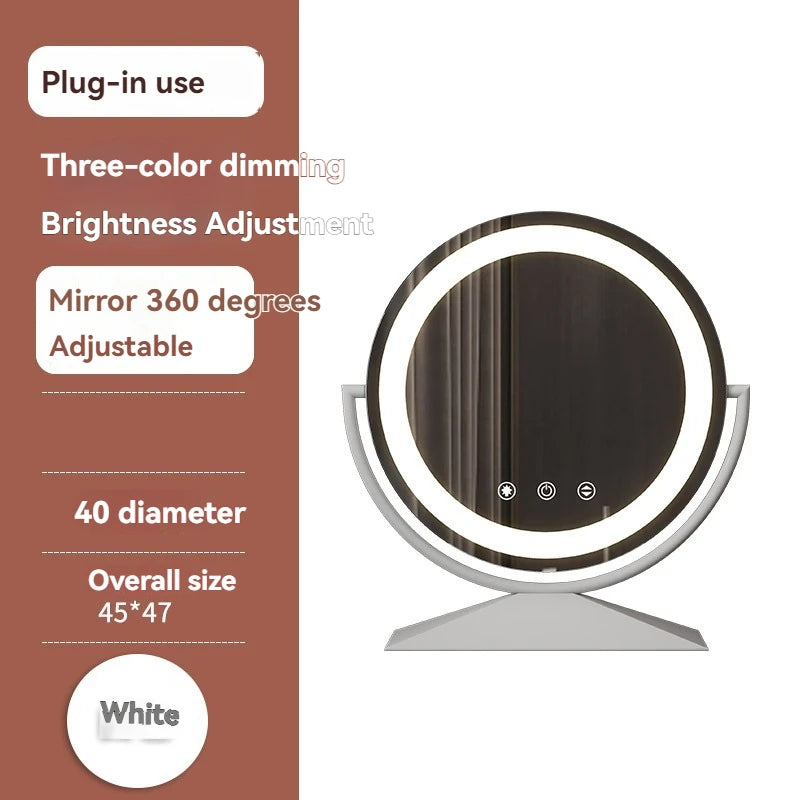 Smart LED Circle Makeup Mirror with Touch Control Lighting