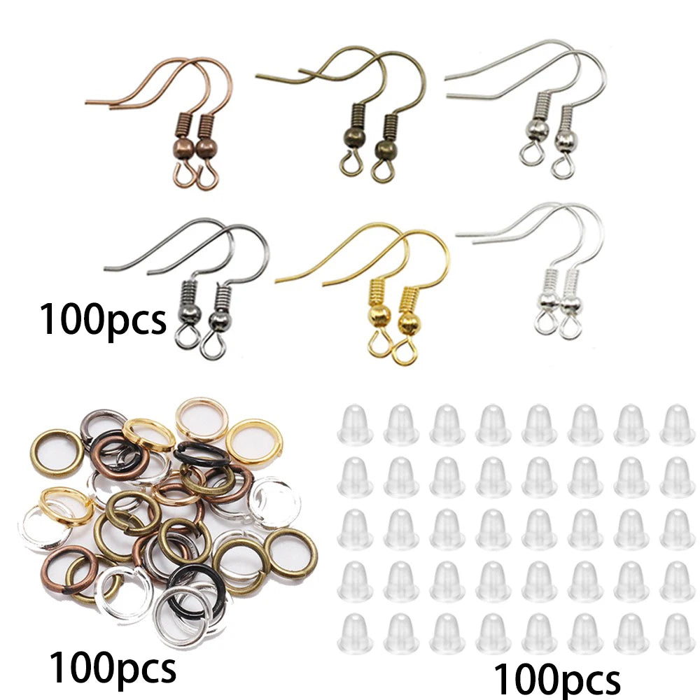 210–400PCS Jewelry Findings Starter Kit – Lobster Clasps, Jump Rings, Crimp Ends & Beads Set