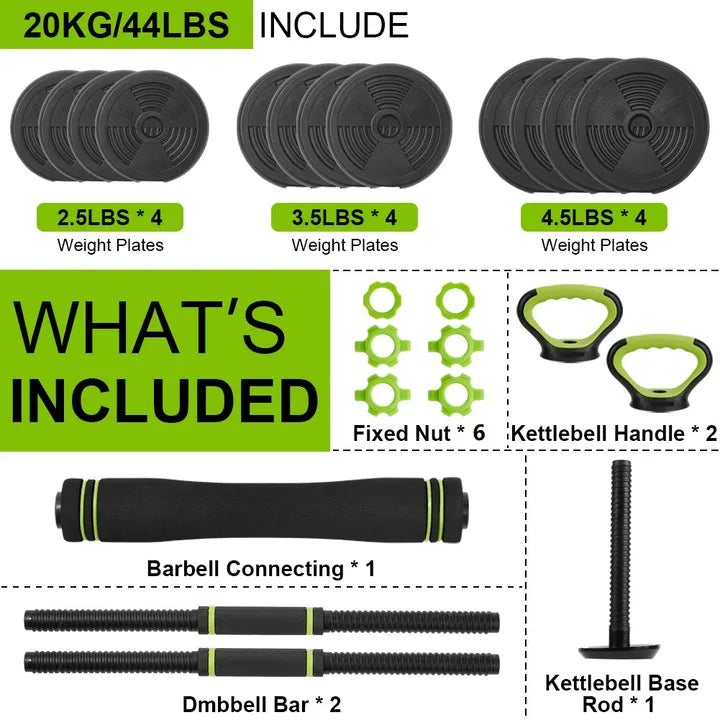 Adjustable Dumbbells 44/66/88Lbs Free Weight Set with Connector