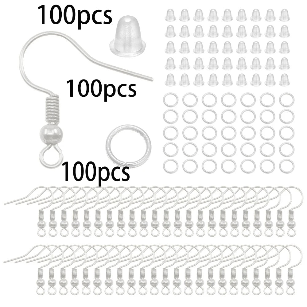 210–400PCS Jewelry Findings Starter Kit – Lobster Clasps, Jump Rings, Crimp Ends & Beads Set