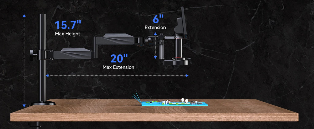 Digital Microscope 2000X TM4K-AF Flex Arm HDMI Electronics PCB 4K Autofocus