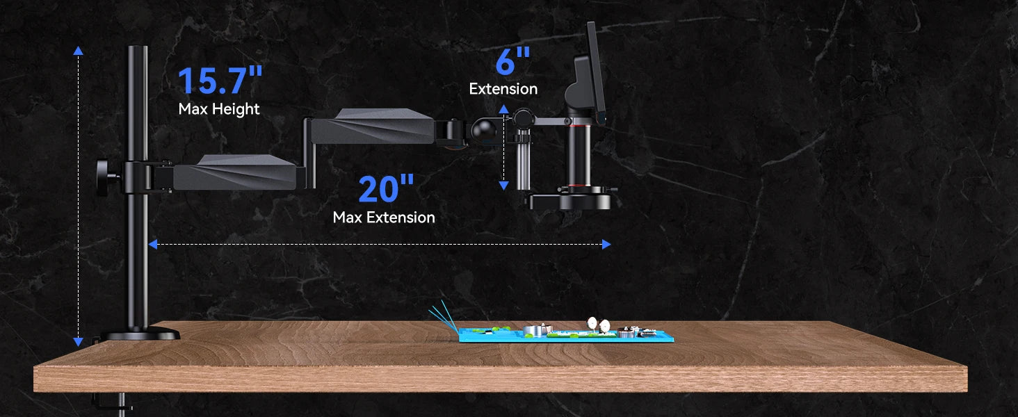 Digital Microscope 2000X TM4K-AF Flex Arm HDMI Electronics PCB 4K Autofocus