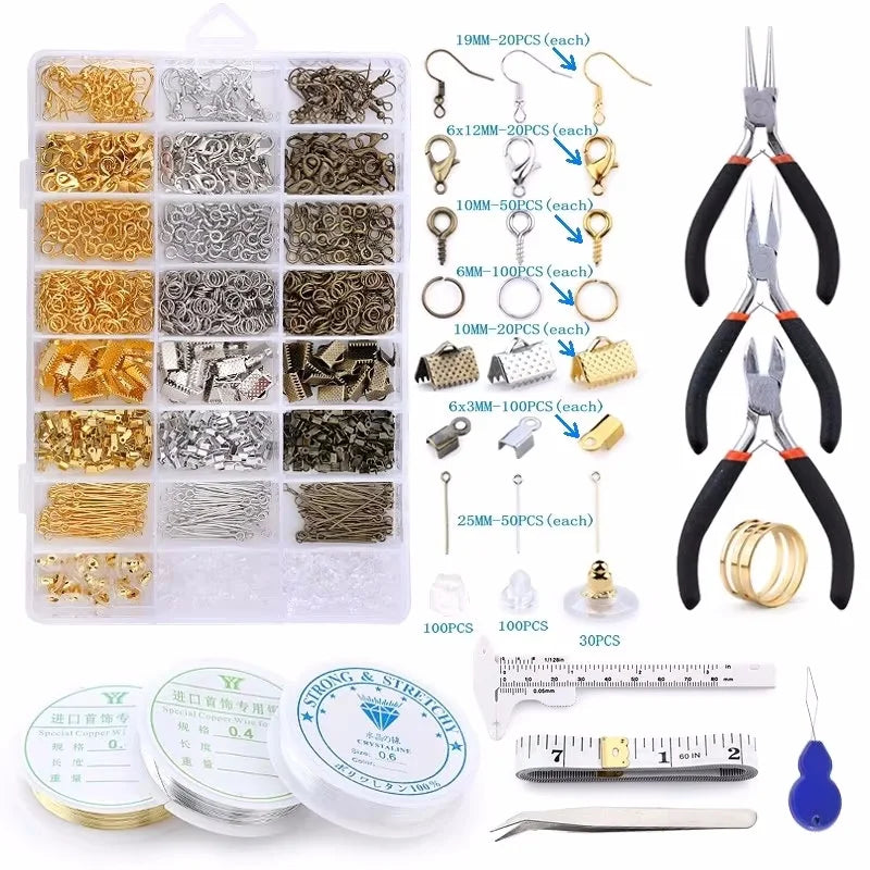 Jewelry Making Supplies Kit with Jewelry Making Tools Earring Charms Jewelry Wires