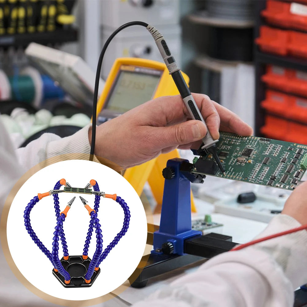 Soldering Iron Holder Flexible Arms Rotatable Clips Soldering Third Hand Tool Detachable