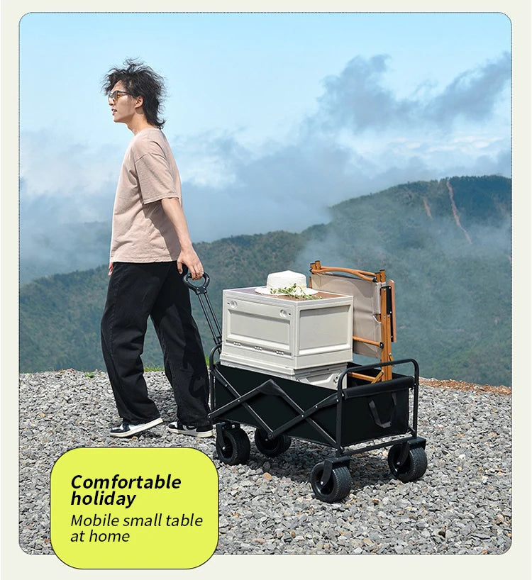 camping cart foldable trolley outdoor picnic portable hand-pull cart camping trailer camping
