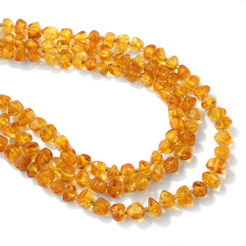 Amber Beads Round Oval Irregular Genuine Ambers Gem Stone Beads For Jewelry Making