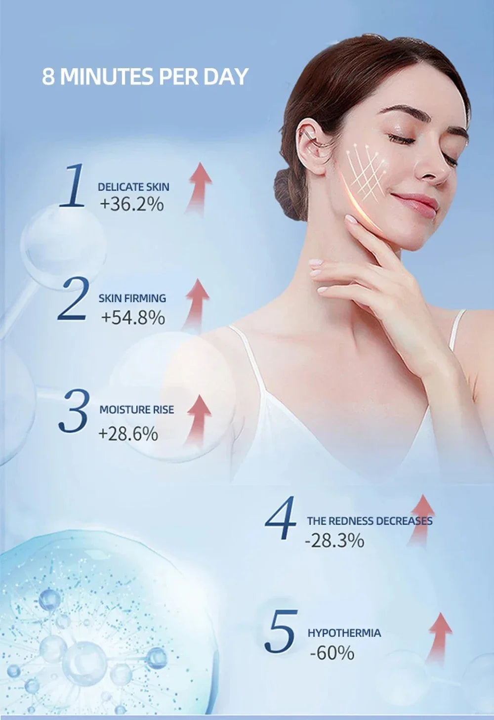 Portable Home Use Skin Care Hot and Cold Facial Hot Cold Handheld Hammer Ultrasound Therapy Face Beauty Skin Rejuvenation Device
