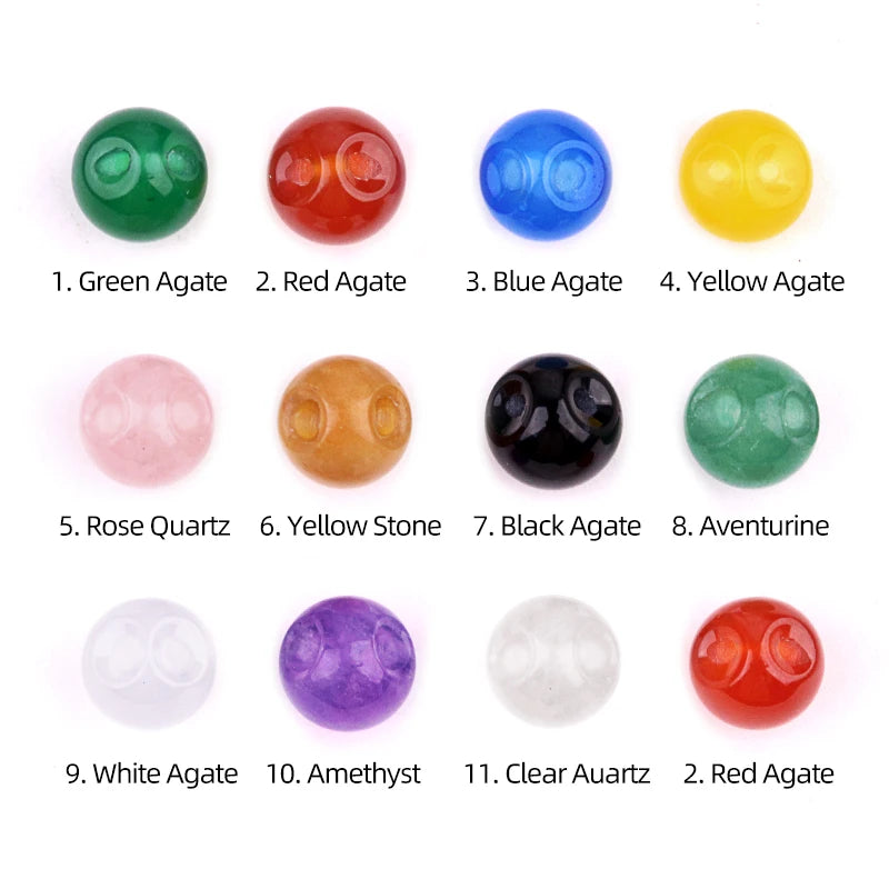 Natural Gemstone 10MM Button Round Beads Drilled 2.0mm Edge-hole  10 PCS