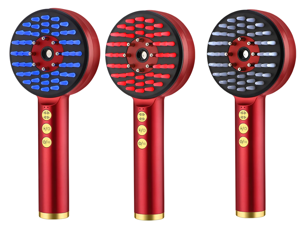 Deep Kneading Massage Comb, Red Light Therapy Scalp Massager