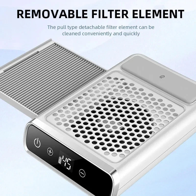 Nail Dust Extractor Vacuum – Professional Manicure Equipment with Adjustable Speed & Reusable Filter