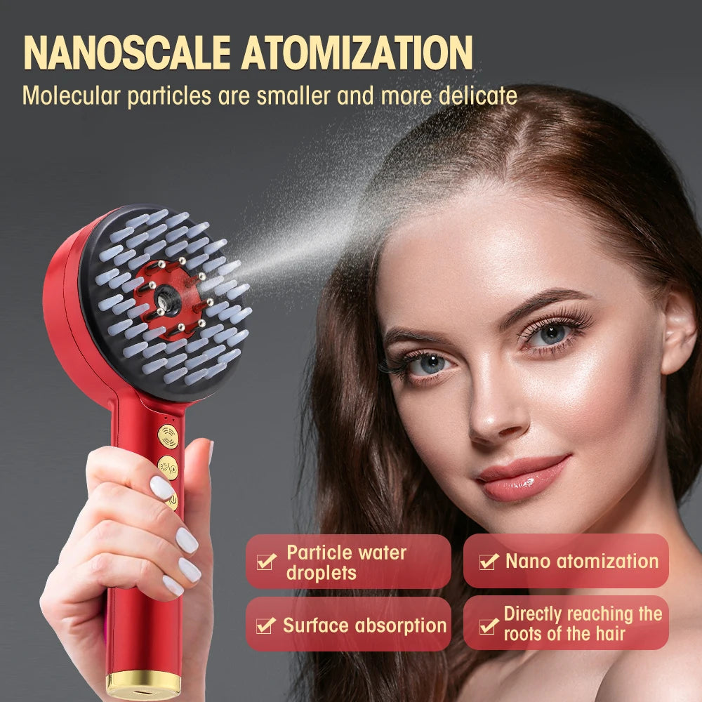 Deep Kneading Massage Comb, Red Light Therapy Scalp Massager