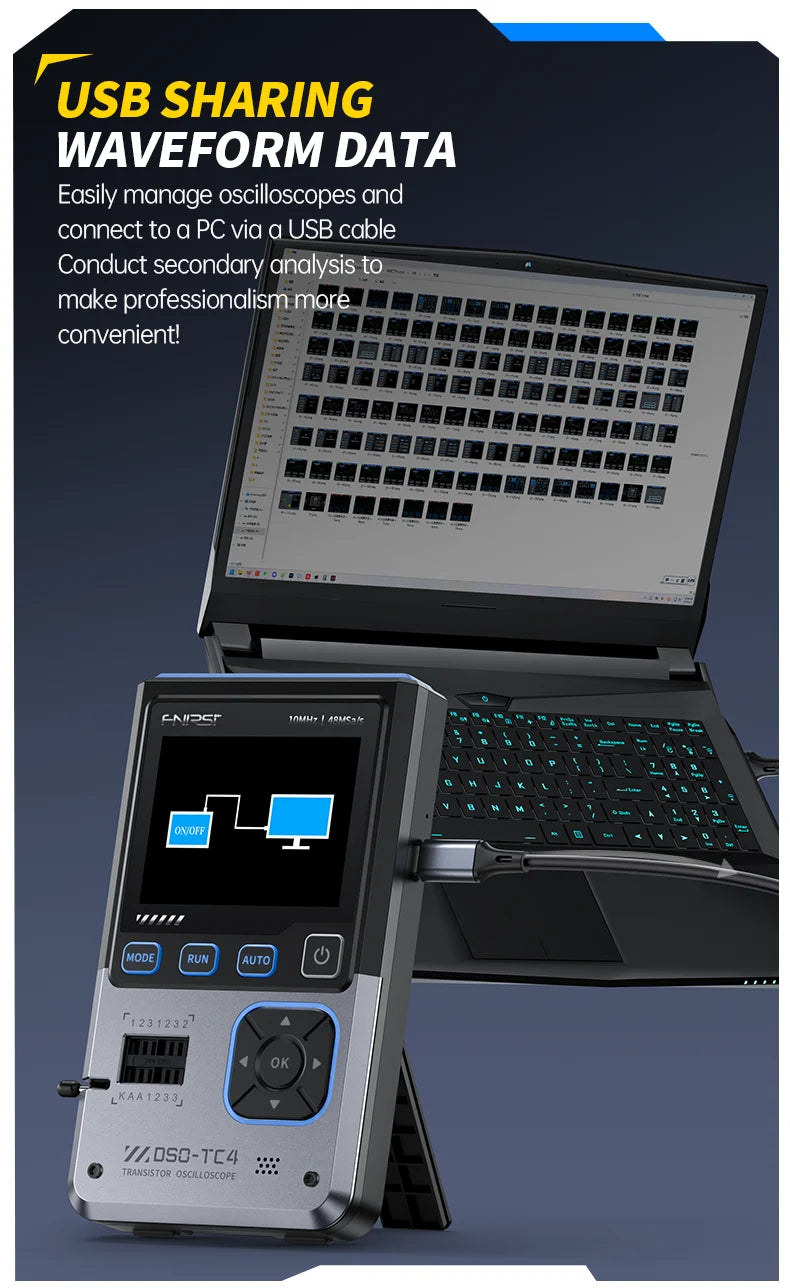 Digital Oscilloscope DSO-TC4 Upgrade 3 in 1  10MHz 48Ms/s Transistor Tester