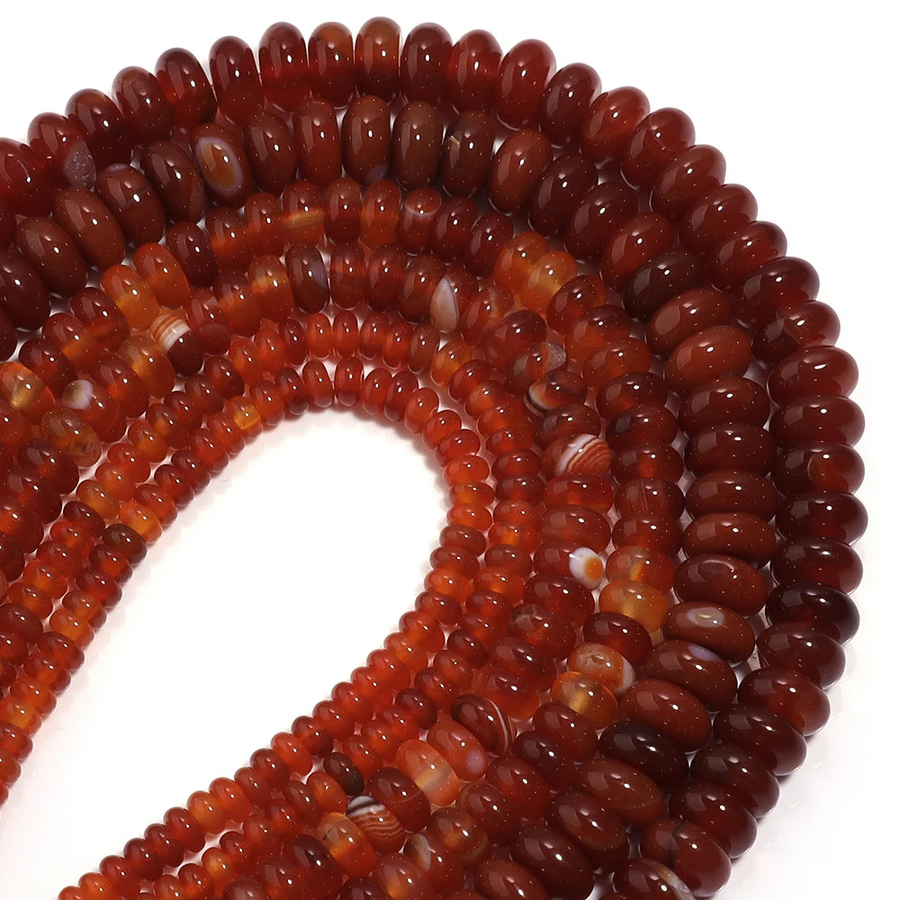 Natural Red Agate Stone Beads 4 6 8mm Abacu Flat Round Loose Gemstone Beads