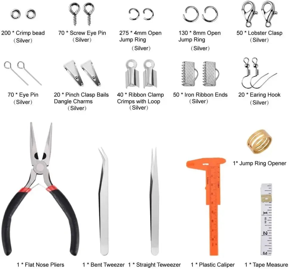 Jewelry Making Supplies Kit,Jewelry Repair Tool with Accessories Jewelry Pliers