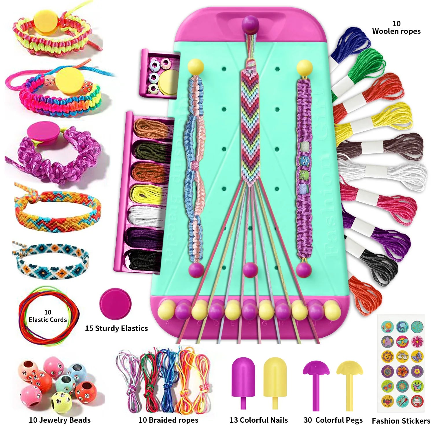 DIY Friendship Bracelet Making Kit for Kids, Creative Jewelry Craft Set