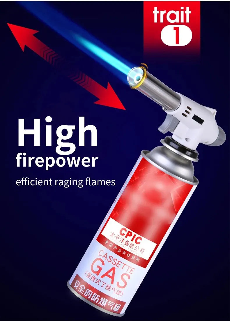 Outdoor Camping Gas Burner Gas Torch Flame Gun Welding Torch Cooking Flame Gun Blow for BBQ Camping Cooking