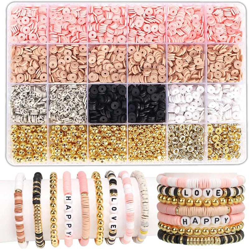 DIY Jewelry Making Kit Clay Beads Bracelet Making Kit Flat
