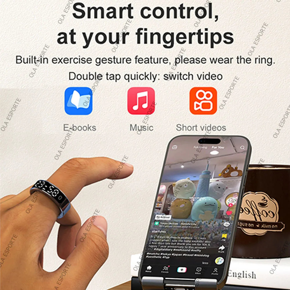 Smart Ring Hd Screen 5ATM Waterproof HeartRate Monitor