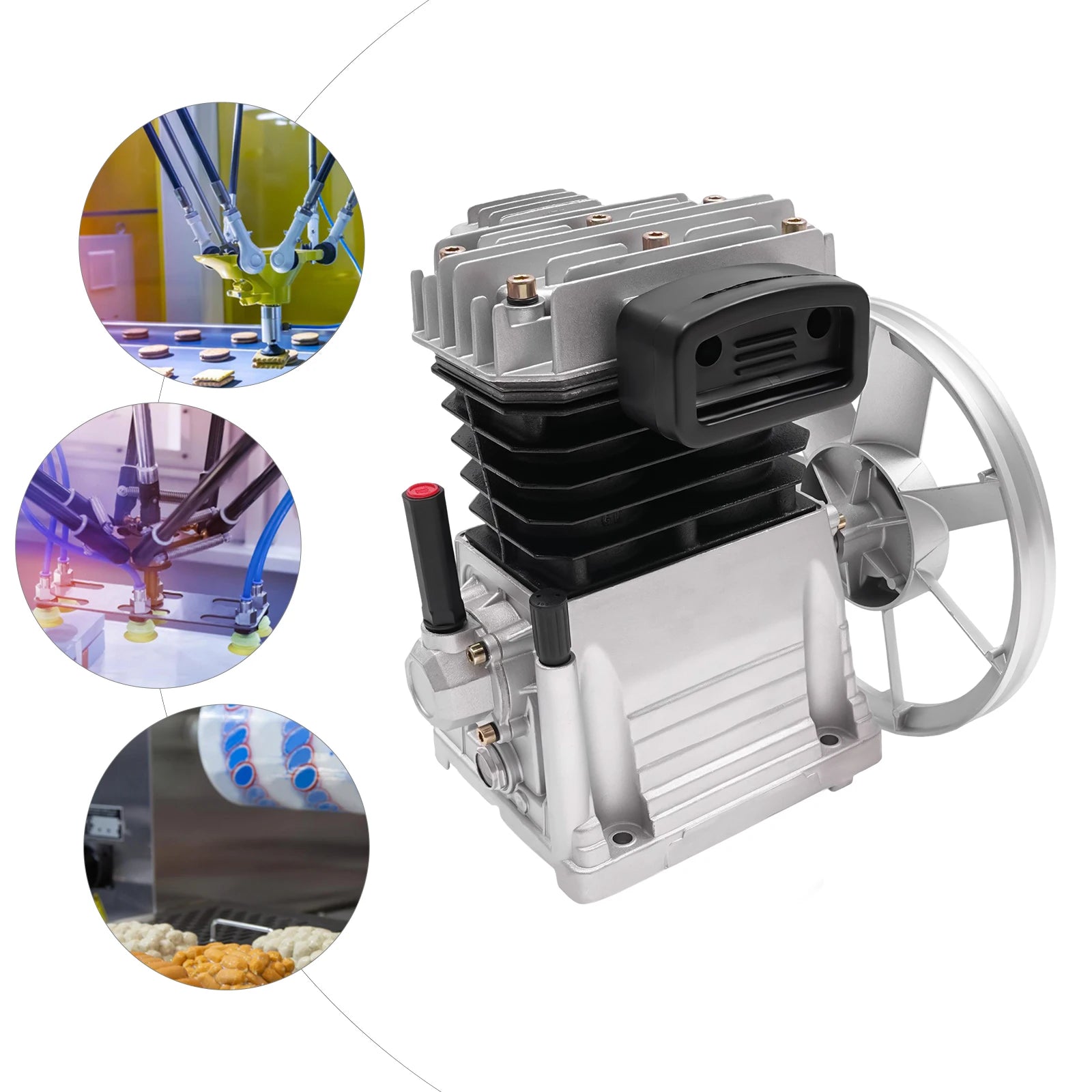 Air Compressor Pump Head Air Compressor Head with 2 Cylinders 960RPM 3HP