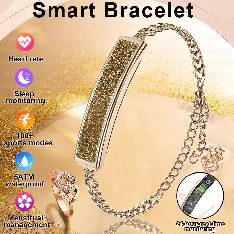 Smart Bracelet Women Heart Rate Monitor Pedometer HRV Test Blood Oxygen Waterproof