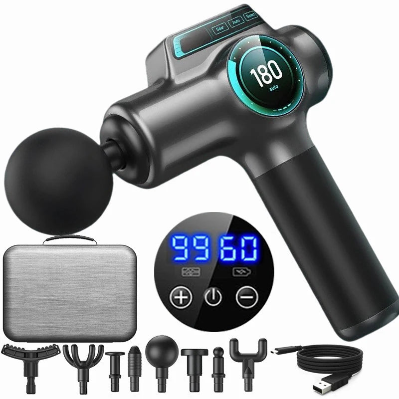 99-Speed Deep Tissue Percussion Massage Gun with Multiple Attachments for Muscle Recovery