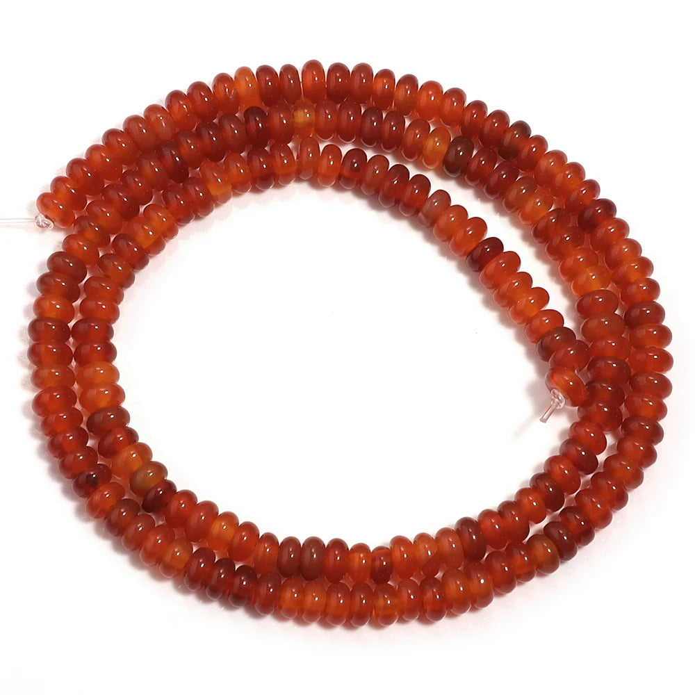 Natural Red Agate Stone Beads 4 6 8mm Abacu Flat Round Loose Gemstone Beads