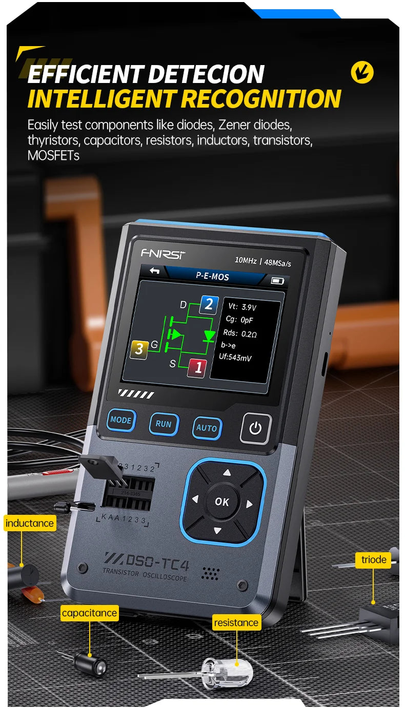 Digital Oscilloscope DSO-TC4 Upgrade 3 in 1  10MHz 48Ms/s Transistor Tester