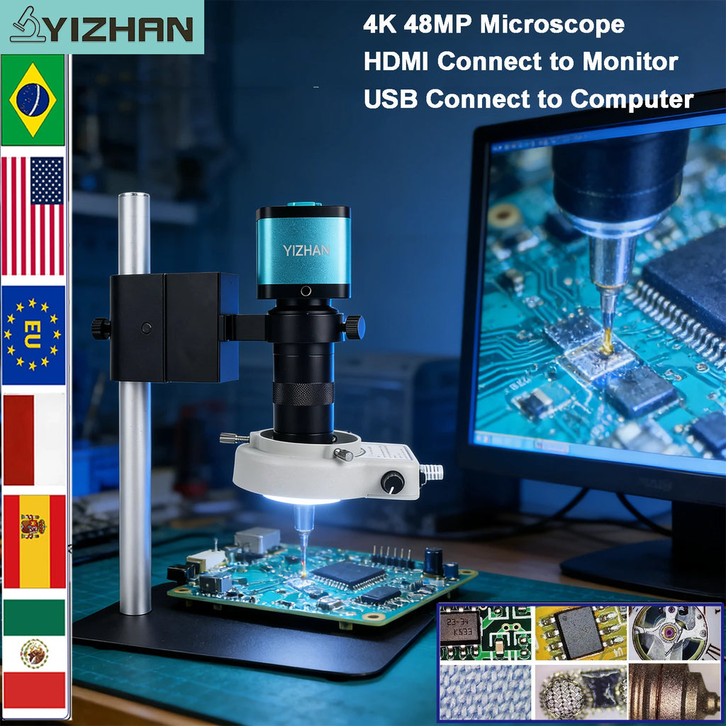 HD Digital Microscope For Soldering 60MP 48MP 13MP 4K HDMI USB