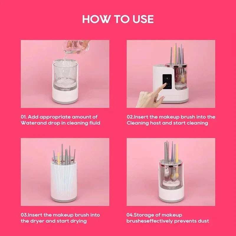 Electric Makeup Brush Cleaning Machine Beauty Tool Accessories USB Charging Makeup Brush Cleaning And Dryer Ladies' Holiday Gift