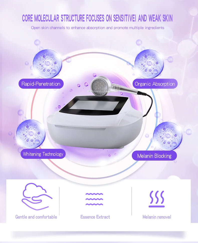 Electric Light Wave Vacuum Beauty Device with LED Panel for Body Care Skin