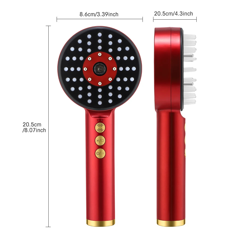 Deep Kneading Massage Comb, Red Light Therapy Scalp Massager
