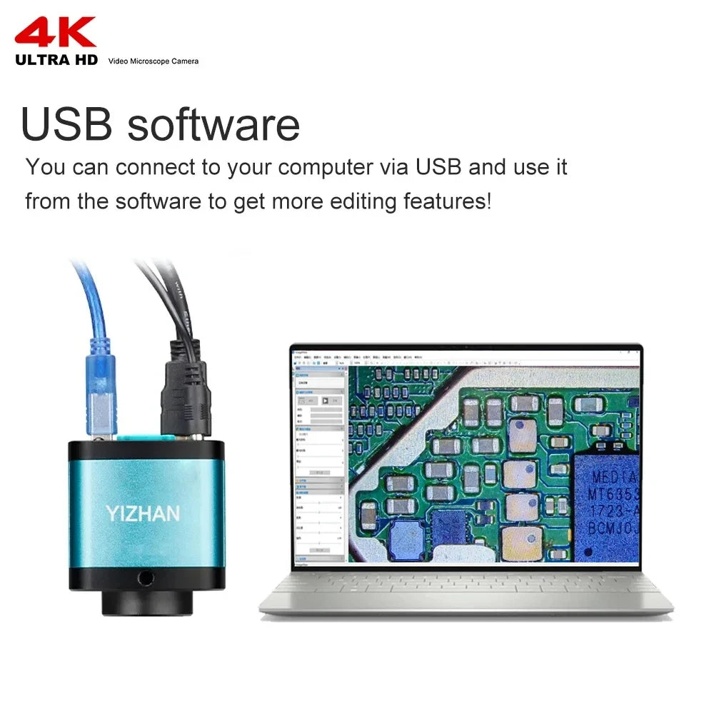 Digital Microscope for Electronics 4K 1080P HD Industrial Cameras 60MP 48MP 130X Lens C-mount