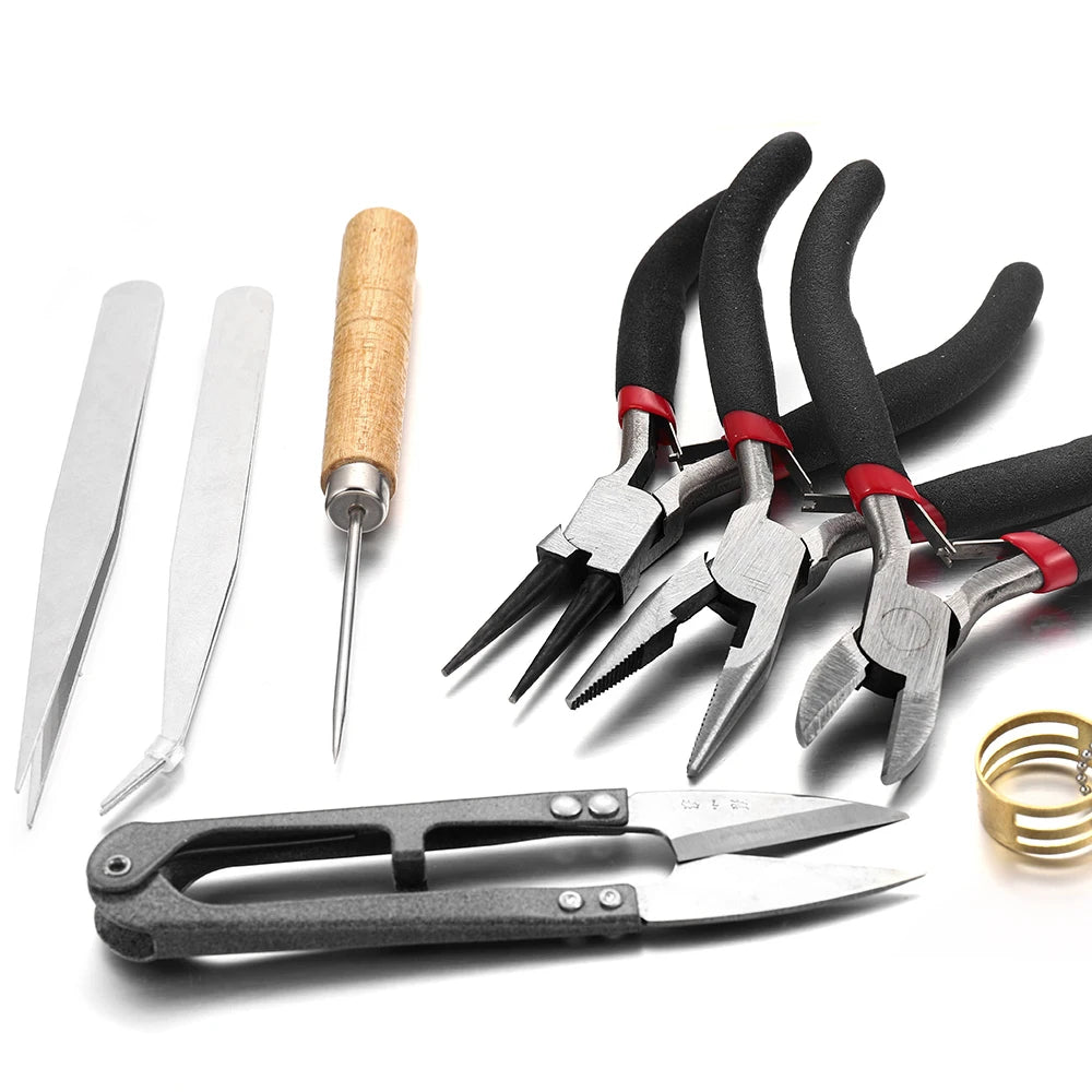 Jewelry Making Tools Kit – Pliers, Jump Ring Opener, Awl, Thread & Scissors Set for Jewelry