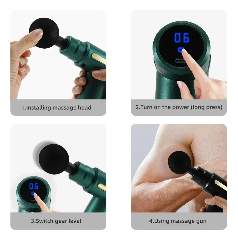 Massage Gun Device Multifunctional relaxation electric vibrating fascia gun