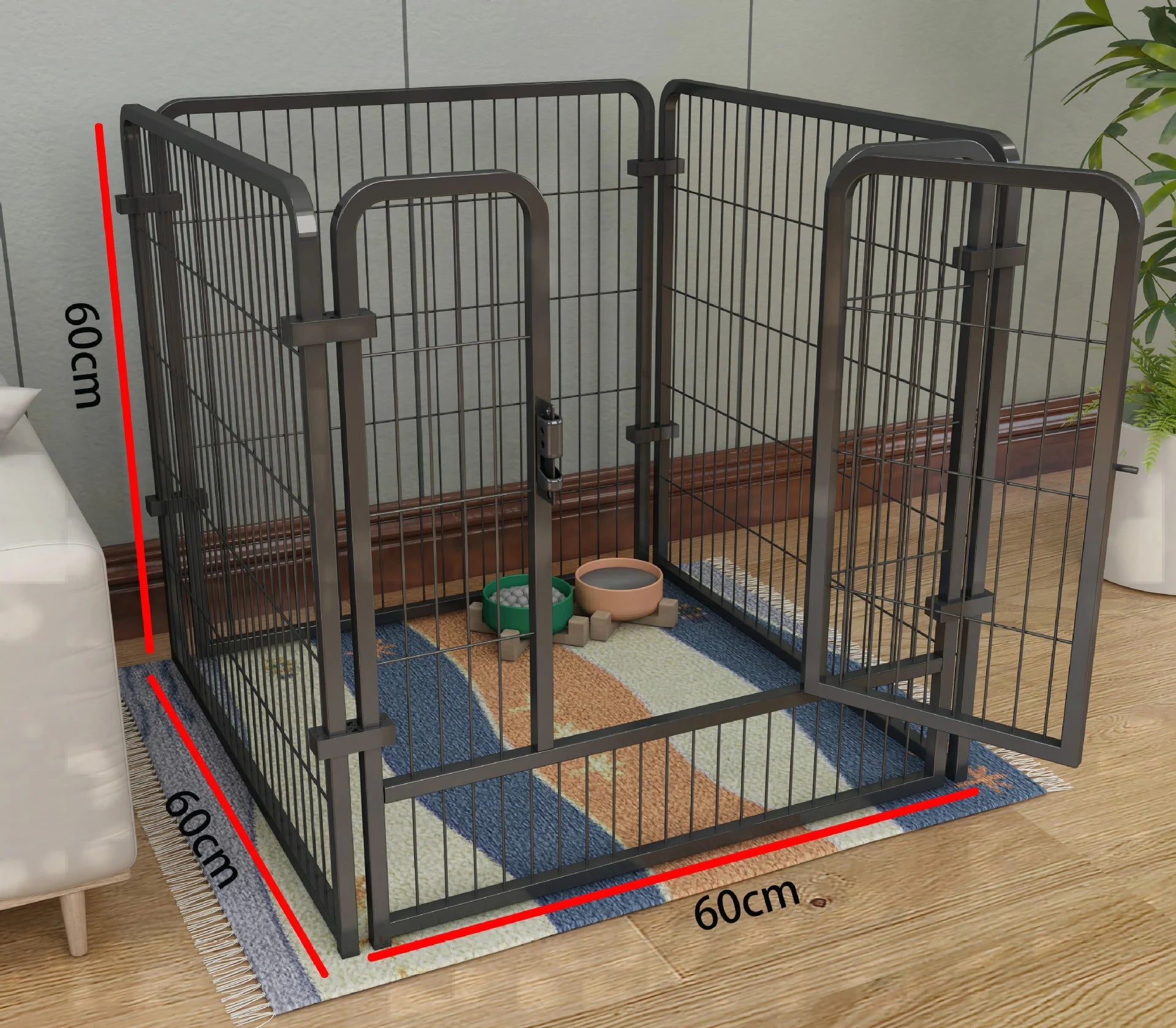 Dog Fence Playpen 4/6 Panels Foldable Puppy Exercise Kennel