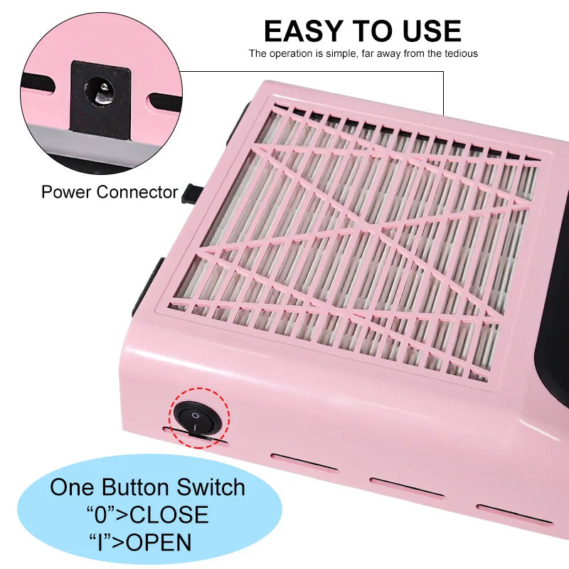Nail Dust Collector Manicure Machine Tools Strong Power Nail Vacuum