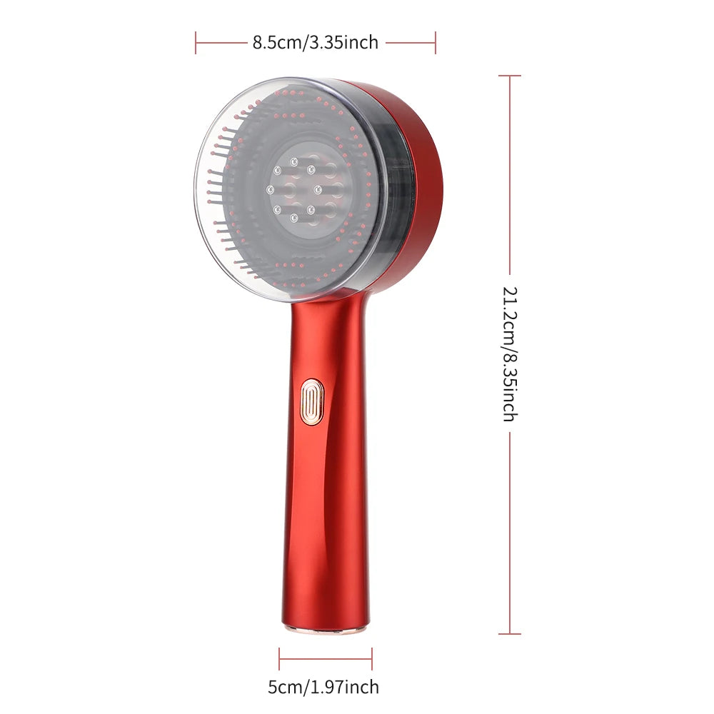 Deep Kneading Massage Comb, Red Light Therapy Scalp Massager