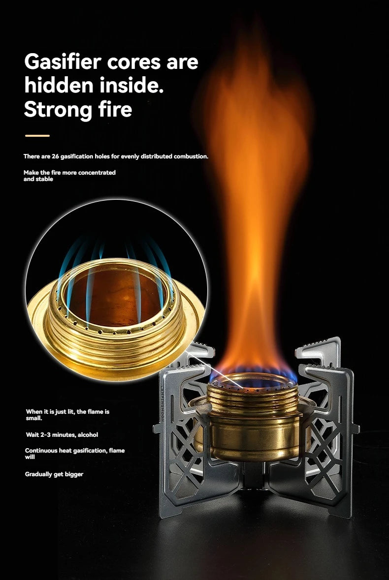 CAMPINGMOON AS-1/AS-ST Outdoor Small Picnic Equipment Alcohol Stove Brass Stove Liquid Alcohol Stove Head Portable Stove