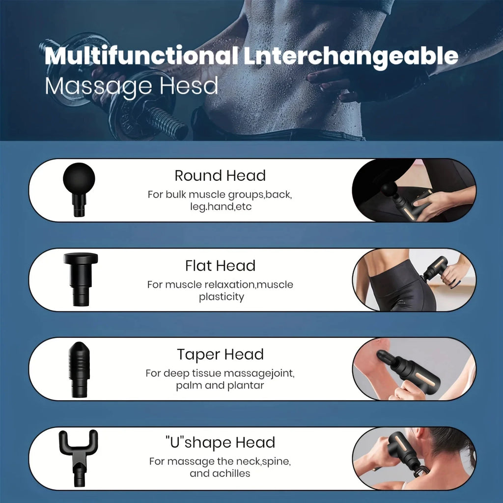 99-Speed Deep Tissue Percussion Massage Gun with Multiple Attachments for Muscle Recovery