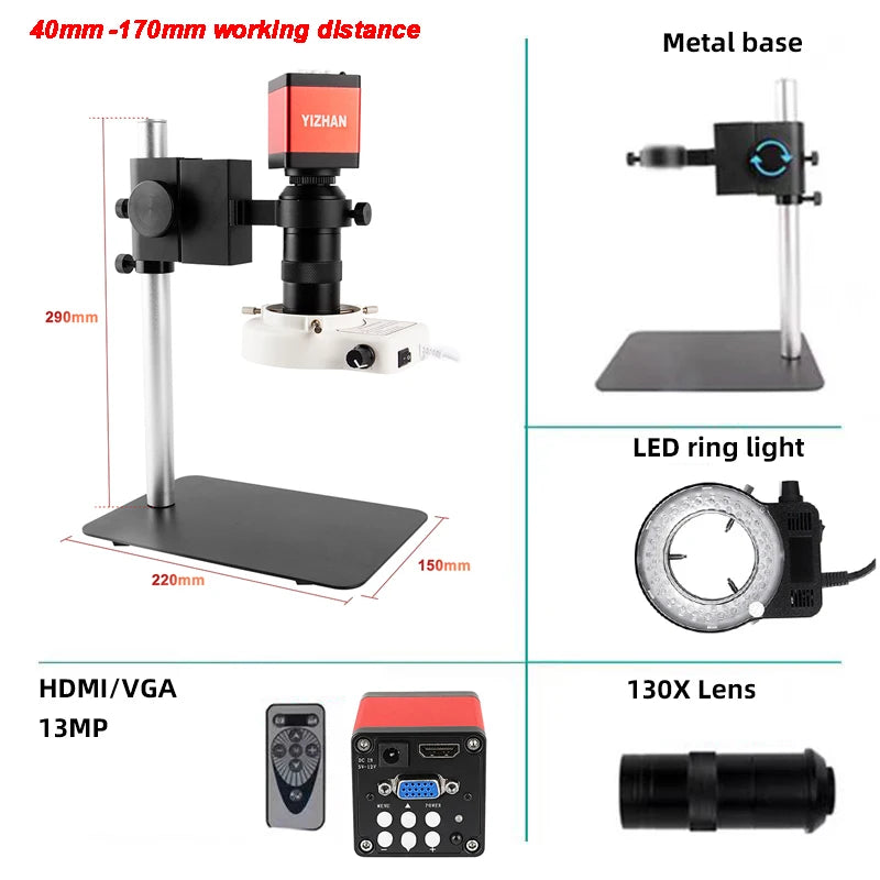 HD Digital Microscope For Soldering 60MP 48MP 13MP 4K HDMI USB