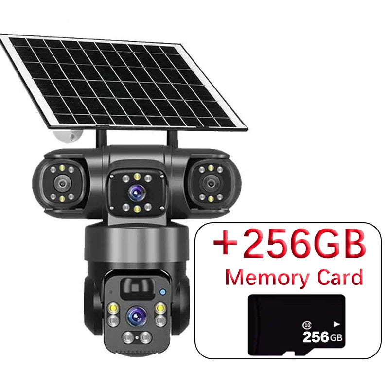 15MP 8K Solar Security Camera Outdoor – Triple Lens WiFi IP Camera with Night Vision, Two-Way Audio, Human Detection, Waterproof Wireless CCTV Surveillance System
