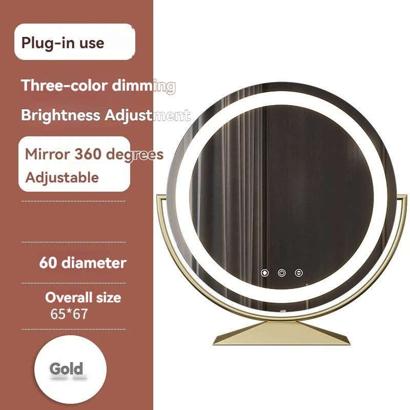 Smart LED Circle Makeup Mirror with Touch Control Lighting
