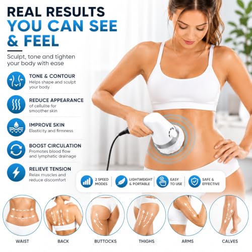 Vistas Markets Heated Vibration Massage Roller with Gua Sha Scraping Tool, Rechargeable, Handheld, for Arms, Legs, Back and Shoulders, Self-Care Relaxation